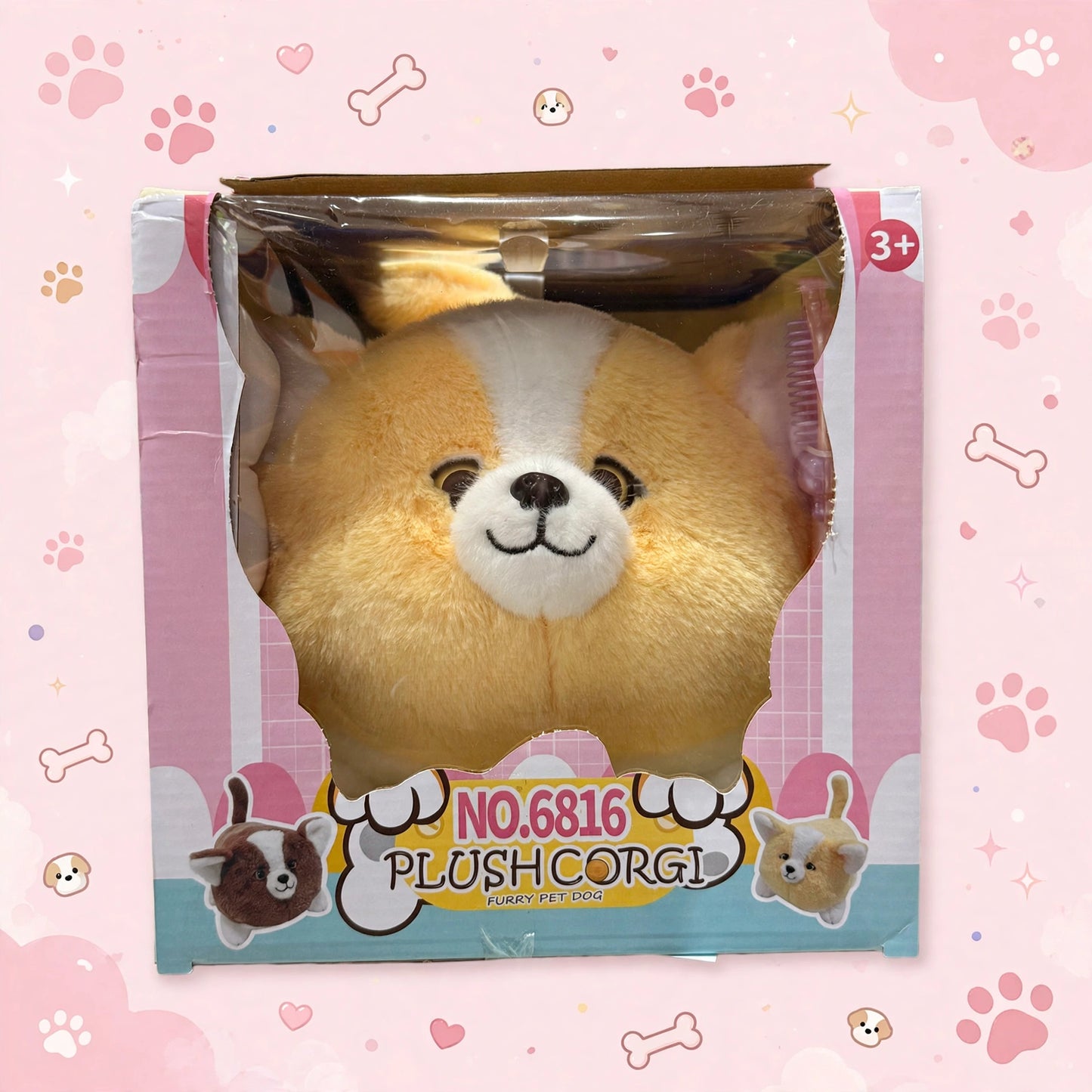 NO.6816 FURRY PET DOG - PLUSH CORGI