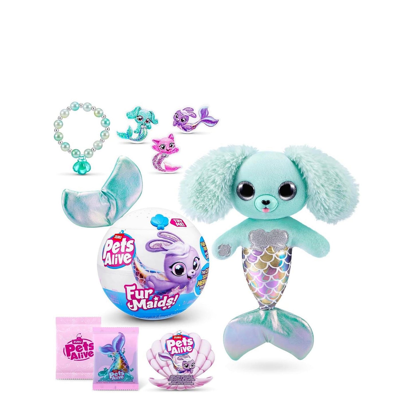 ZURU-Pets Alive Furmaids Plush Mermaid Interactive with Lights and Sounds for Girls