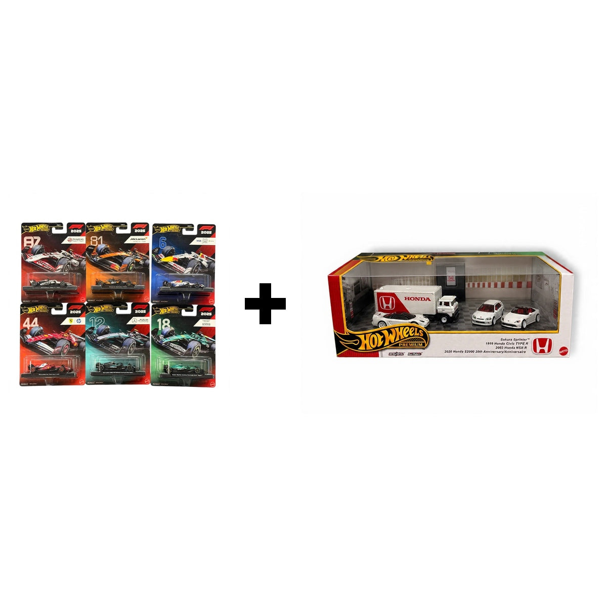 hotwheels f1 premium Hrv11 set of 6 + honda sakura Sprinter premium set