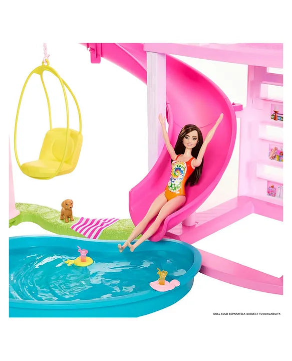 Barbie Dreamhouse Pool Party Doll House with 75+ Pieces and 3-Story Slide