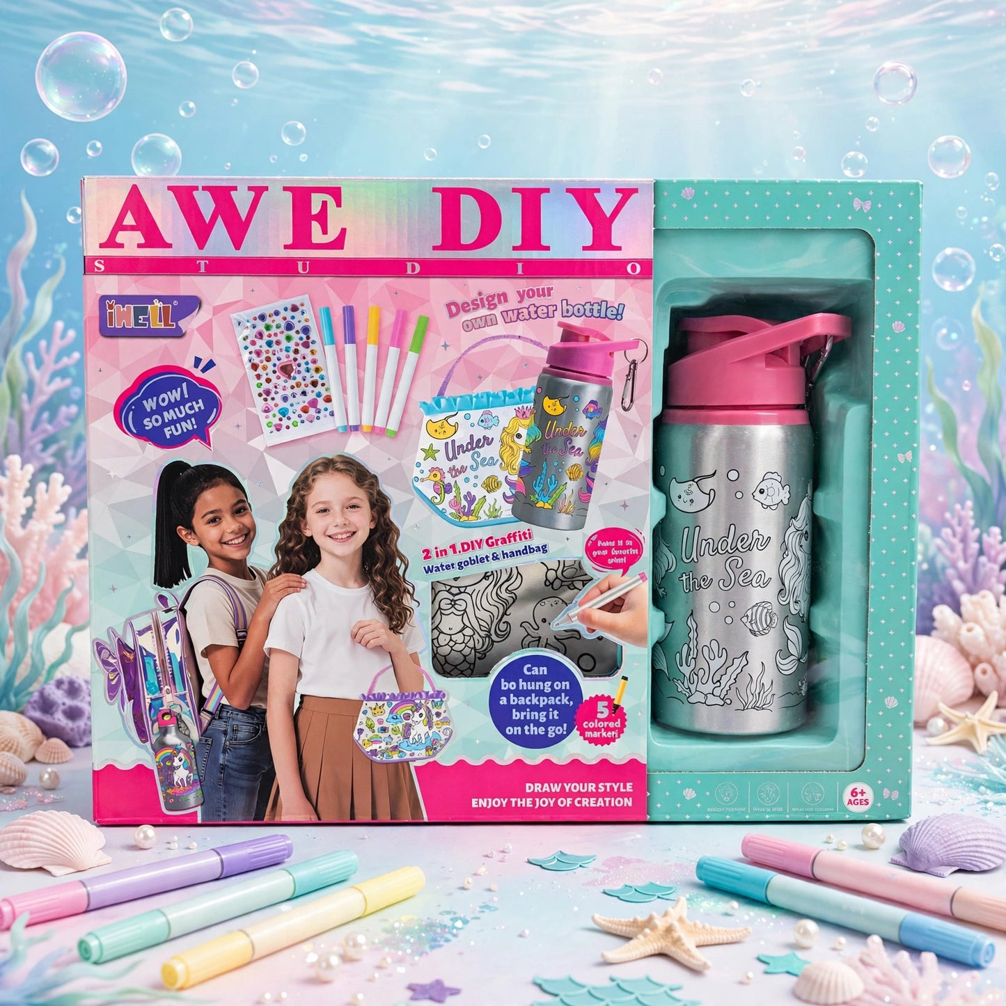AWE DIY STUDIO - DESIGN YOUR OWN WATER BOTTLE (UNDER THE SEA)