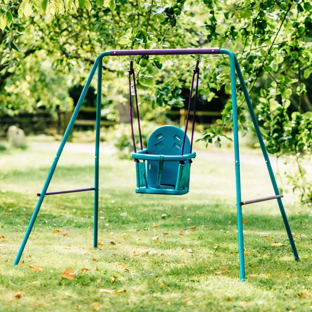 Plum Metal 2-In-1 Swing Set