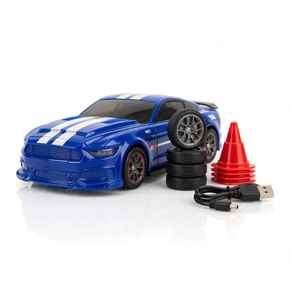 2.4GHz Radio-Controlled Racing Car – Blue Mustang-Style RC Drift Car 20KMPH