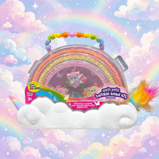GENIE PETS TWINKLE BEAD KIT - RAINBOW CLOUD SHAPE - 430+ BEADS