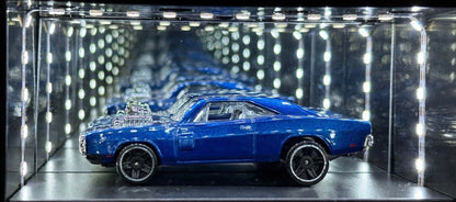 LED Infinity Mirror Car Display Case | 3D Diecast Diorama Showcase for Model Cars | Sound Control Collector Box