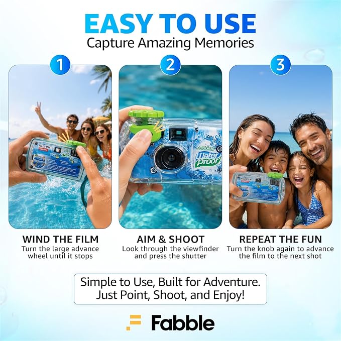 Fujifilm Quick Snap Waterproof 35mm Single Use Camera | Floating Foam Strap