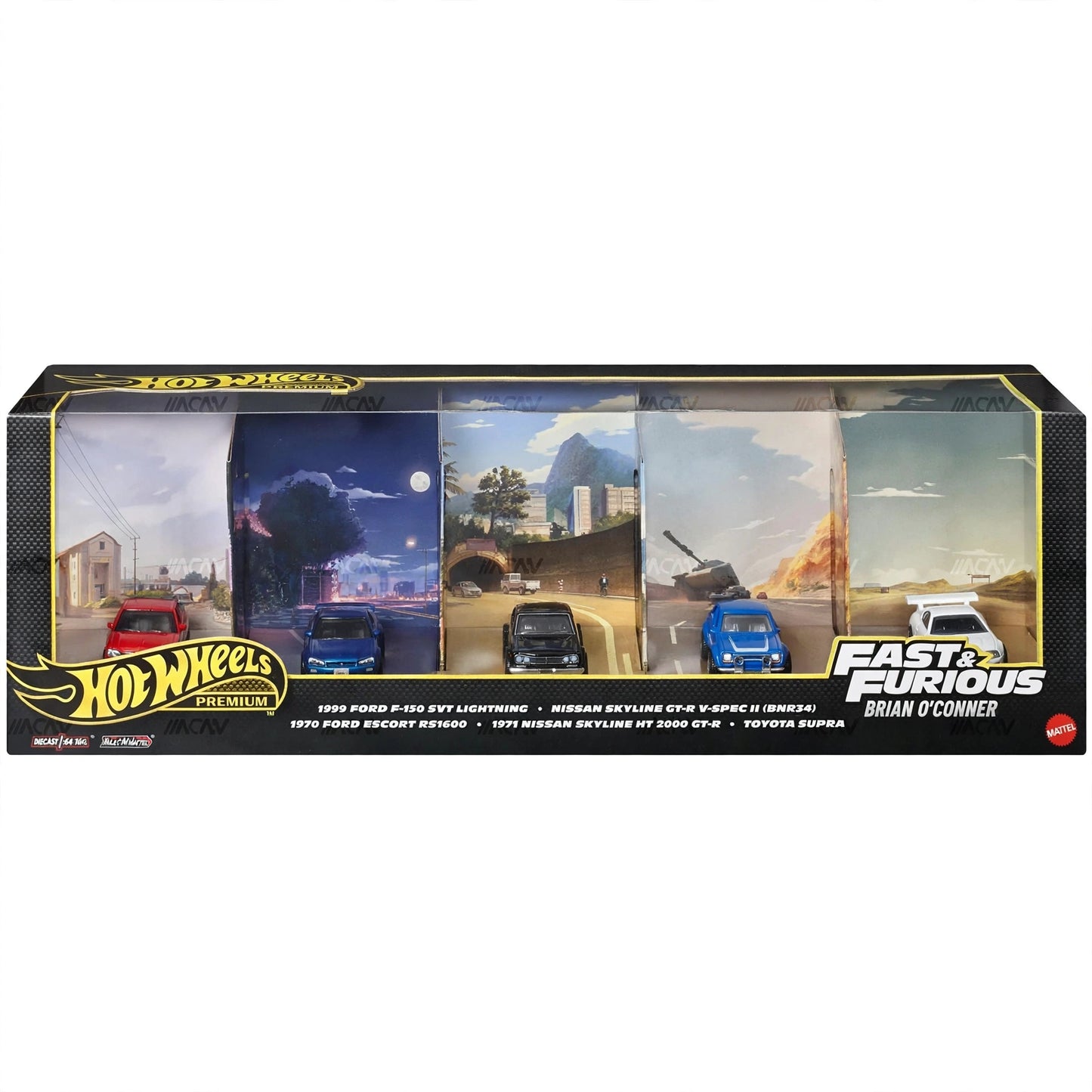 Hot Wheels Premium Fast & Furious Brian O'Conner 5-Car Collector Set | 1:64 Diecast