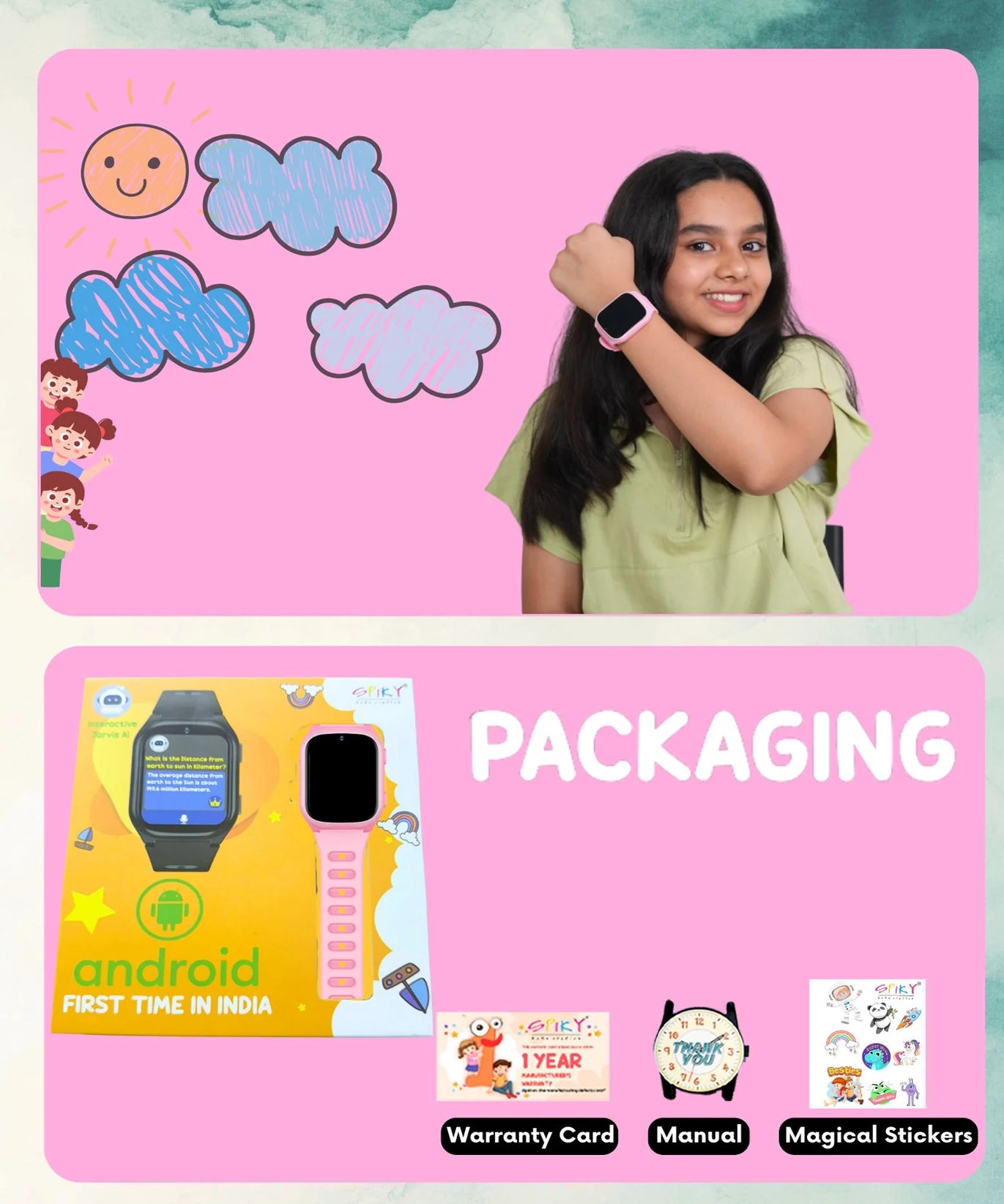 Spiky Chimera Android Smartwatch with Built in Jarvis AI | Smartwatch for Boys and Girls