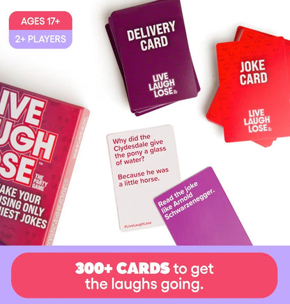 Live Laugh Lose Funny Party Card Game Compete with Corny Jokes Hilarious Card Game for Friends Family