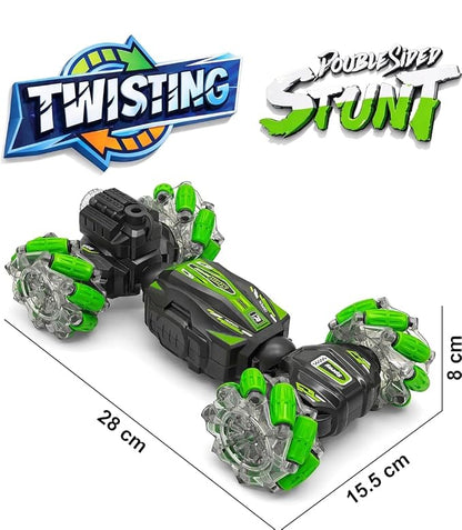 RC Stunt Car with Gesture Control, 360 Degree Spin, LED Mecanum Wheels, Mist Spray and Twister Body