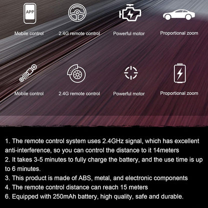 Toy Car, Remote Control APP Dual Mode Mini Remote Control Mini RC Car Rachargable