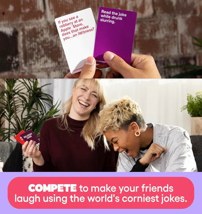 Live Laugh Lose Funny Party Card Game Compete with Corny Jokes Hilarious Card Game for Friends Family