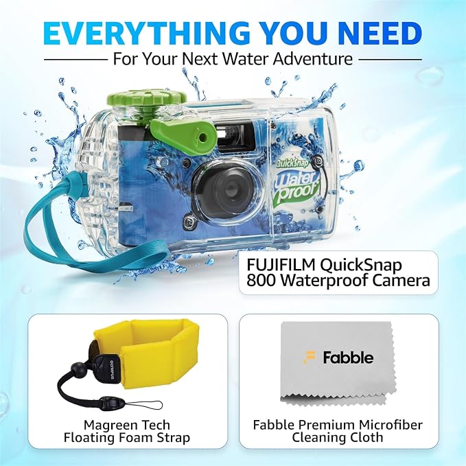 Fujifilm Quick Snap Waterproof 35mm Single Use Camera | Floating Foam Strap
