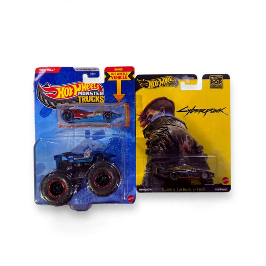 HotWheels cyberpunk + random monster truck