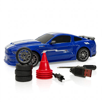 2.4GHz Radio-Controlled Racing Car – Blue Mustang-Style RC Drift Car 20KMPH