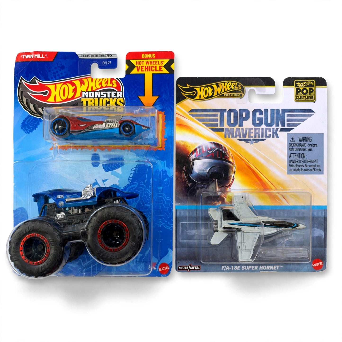 Hotwheels top gun + random monster truck