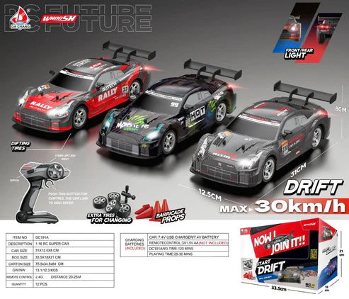 Whoosh Drift RC car |1 : 16 | Lights | 4WD | 30km/H