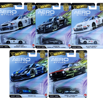 Hot Wheels Premium Car culture Aero Styles set of 5 with super villains or Japanese edition