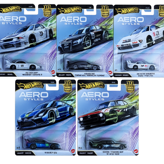 Hot Wheels Premium Car culture Aero Styles set of 5 with super villains or Japanese edition