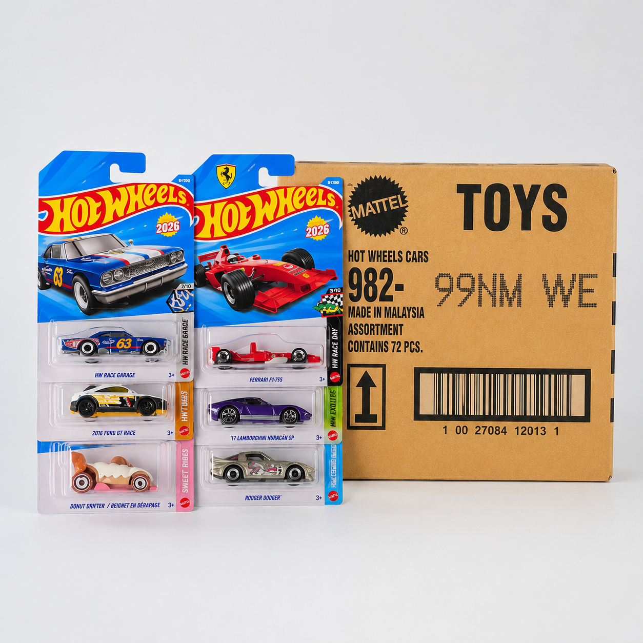 Hot Wheels 2026 Factory-Sealed M Case – 72 Original Mattel 1:64 Die-Cast Cars | Brand New Unopened Master Carton
