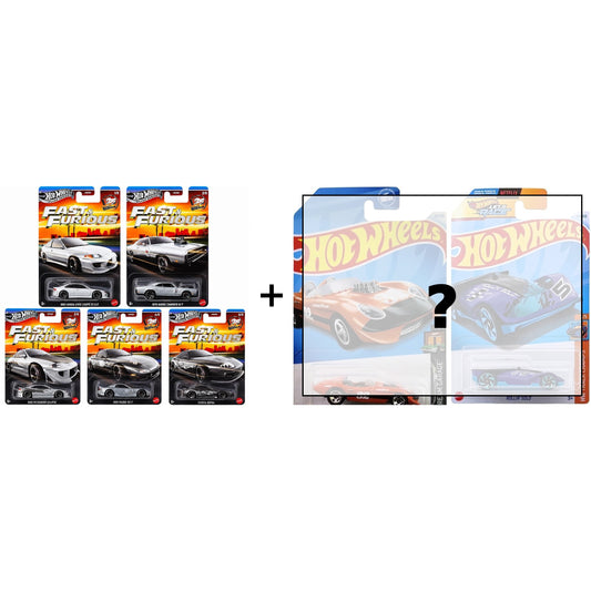 Hot wheels FNF set of 5 plus 2 random fantasies