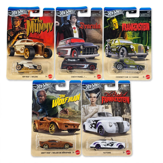Hot Wheels Silver Series 2026 : Universal Monster Set of 5