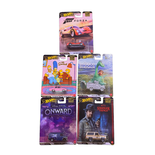 Hot Wheels Pop Culture - Forza / Simpsons / Good Dinosaur / Onward / Stranger Things