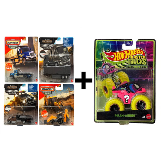 Matchbox working rigs set of 4 + random HW monster truck