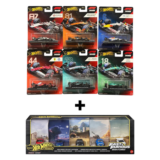 Hotwheels premium F1 + Hotwheels Brian o Conner diorama