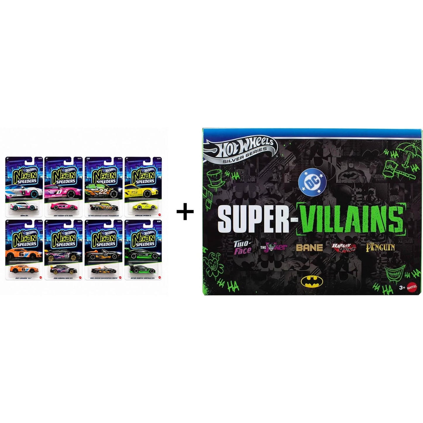 Hot Wheels Neon Speeders 2026 set of 8 + Supervillains/Japenese series