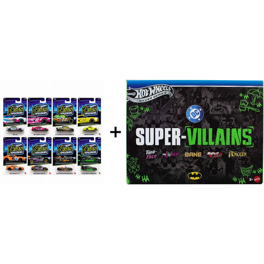 Hot Wheels Neon Speeders 2026 set of 8 + Supervillains/Japenese series