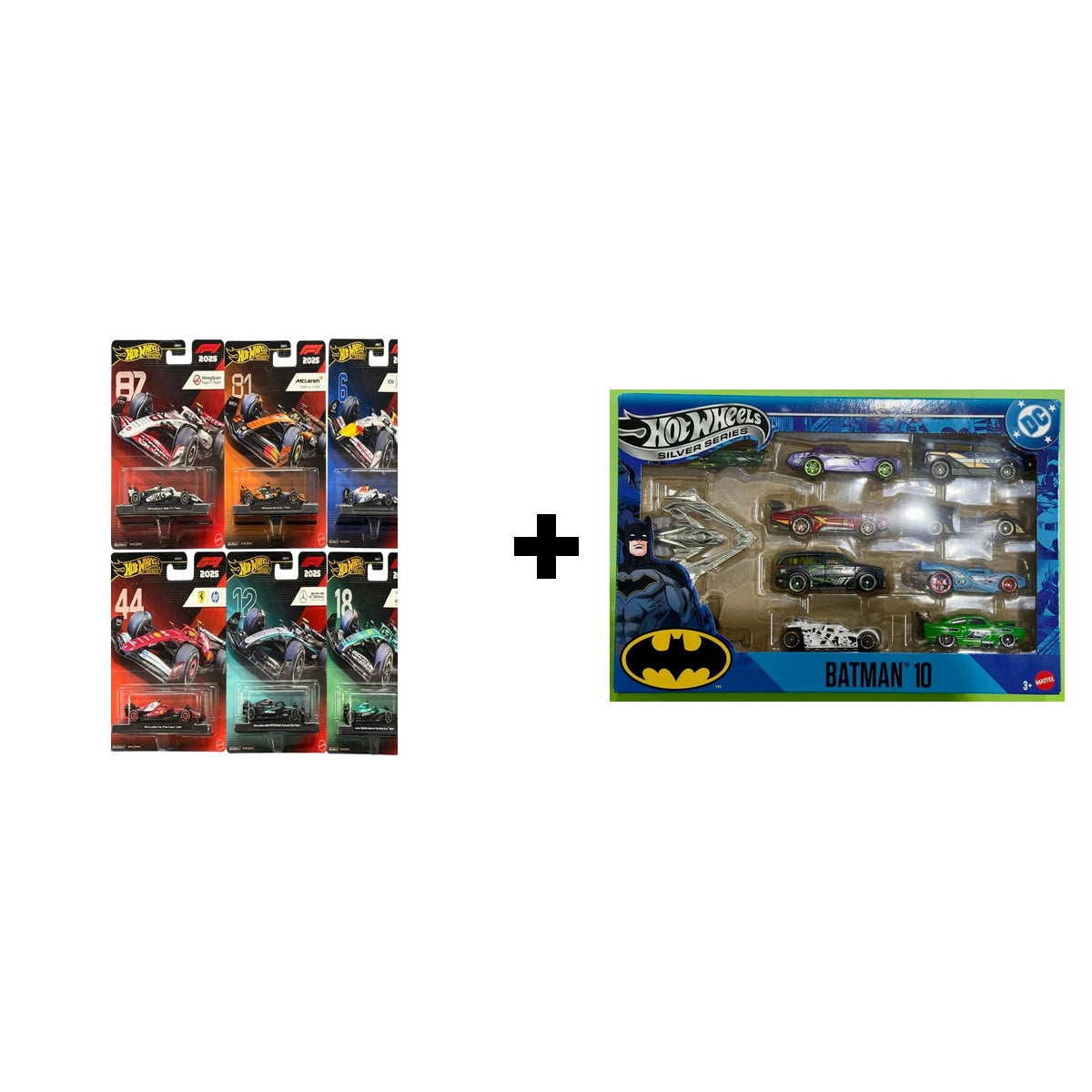 hotwheels f1 premium Hrv11 set of 6 + Batman 10 car set
