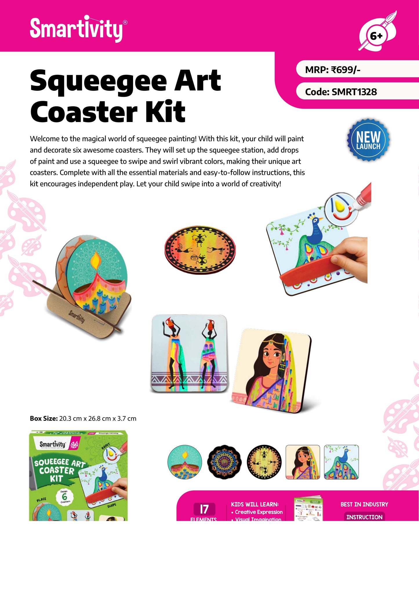 SMRT1328 squeegee Art Coaster Kit