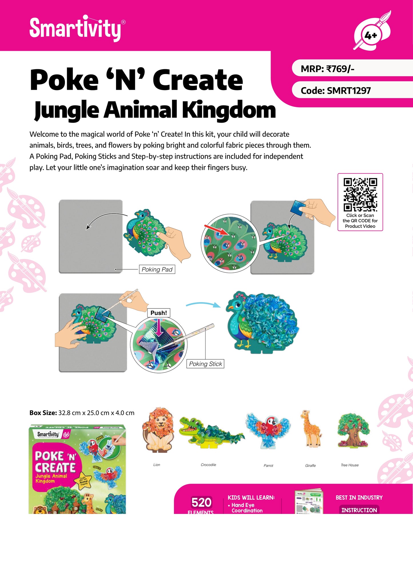 SMRT1297 Poke 'N' Create Jungle Animal Kingdom
