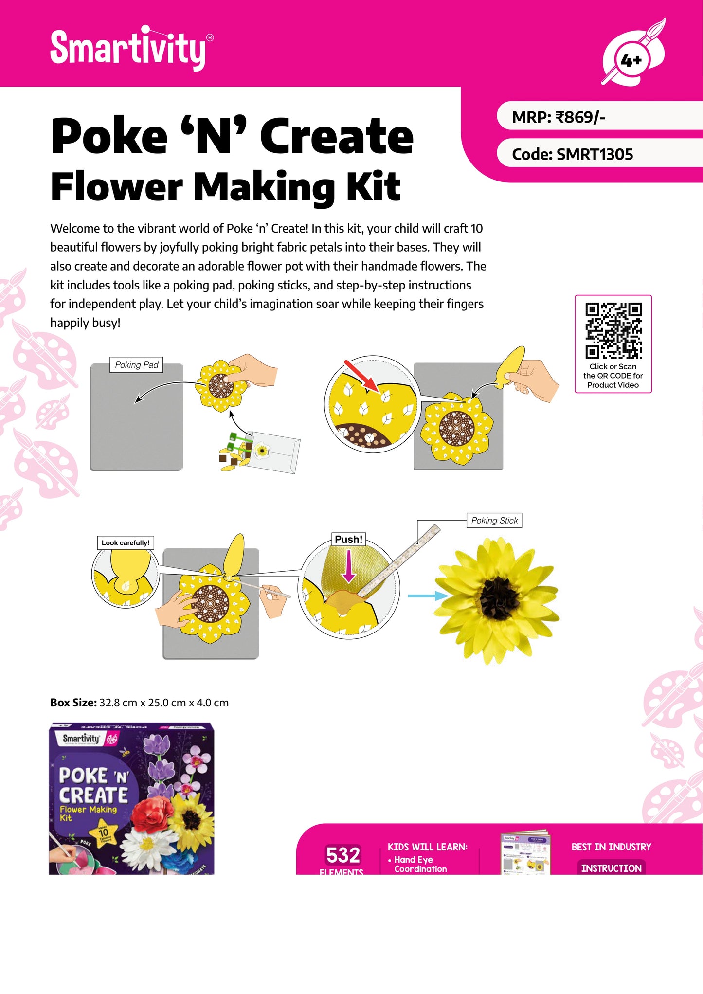 SMRT1305 Poke 'N' Create Flower Making Kit