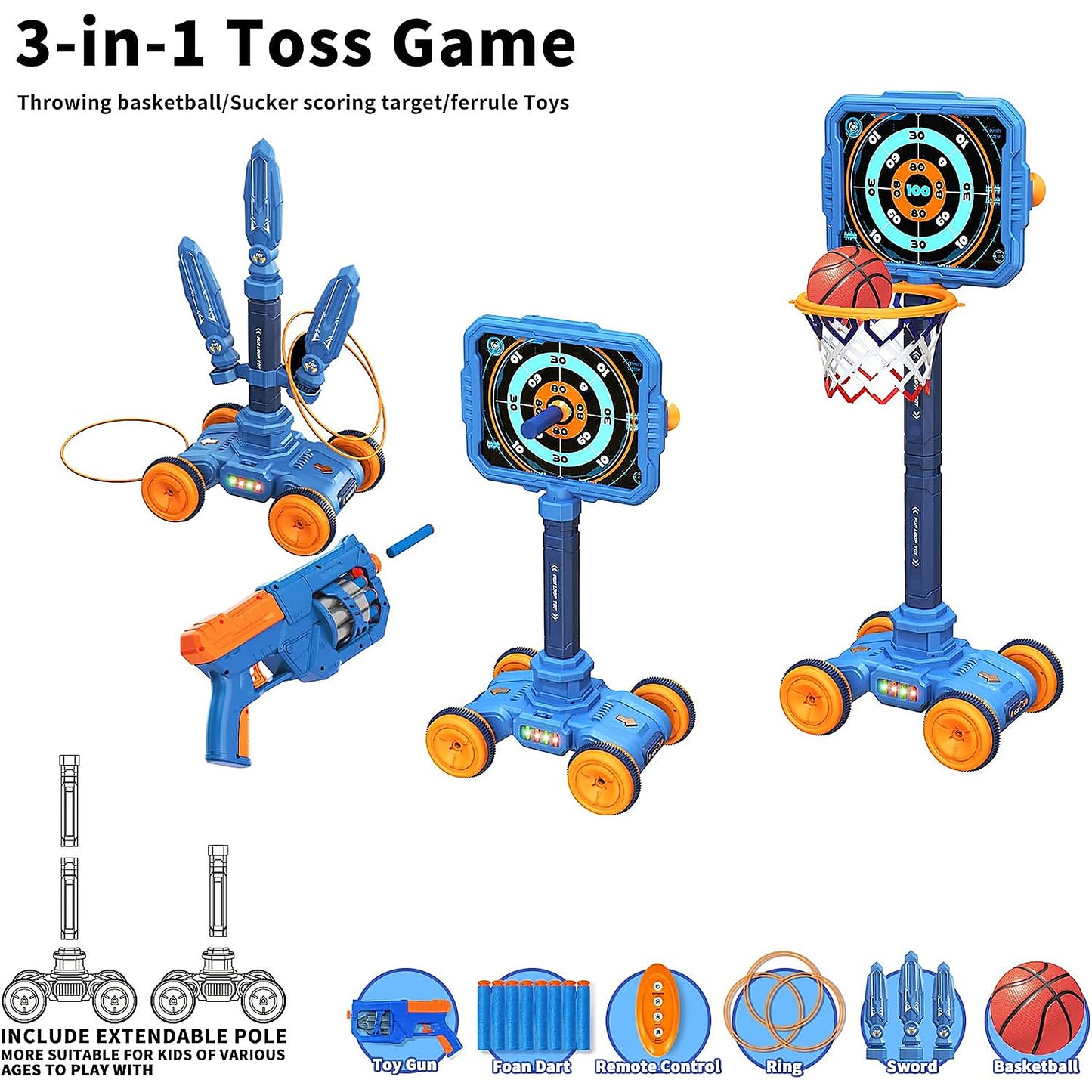 3 in 1 Toddler Basketball Hoop